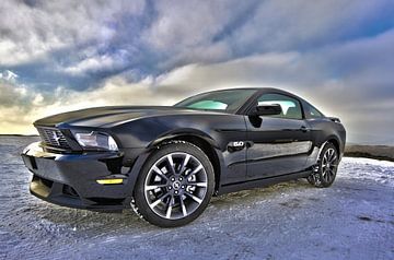 Ford Mustang sportscar in schwarz