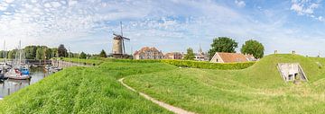 Panoramic photo harbour mill dike Willemstad Brabant (Super HQ)
