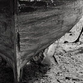 Details van een boot in zwart wit van Anne Meyer