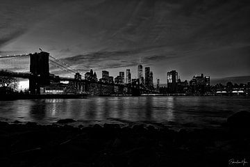 Le pont de Brooklyn la nuit sur Edward van Hees