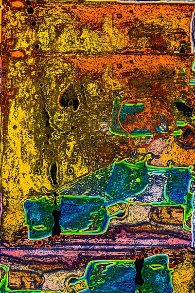 Abstracte afbeelding bruin paarsgroen van Klaus Heidecker