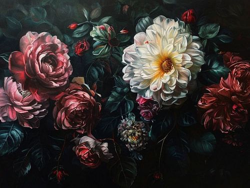 De lichtgevende aanwezigheid: Een orkestratie van karmozijnrode rozen