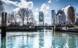 Rotterdam vanuit Haringvliet zicht op Oudehaven van huub claessens