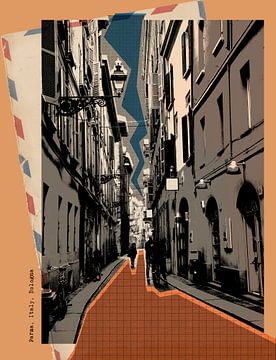 retro postcard of Parma by Ariadna de Raadt-Goldberg