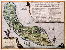 Old map of Curacao by Atelier Liesjes