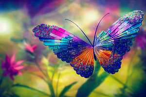 Schmetterling auf einer Blume Art Illustration