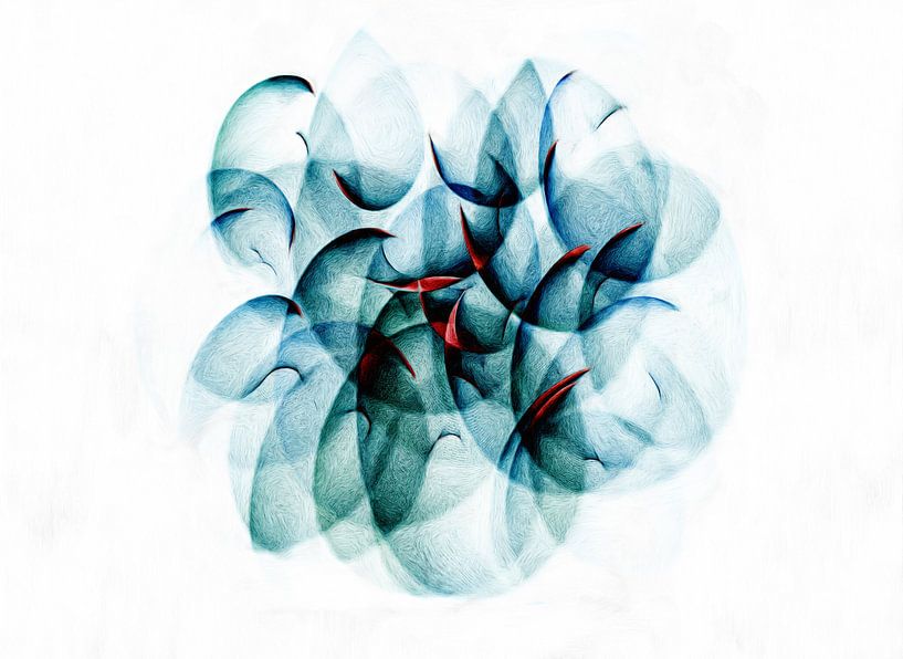 Abstract in blue red by Maurice Dawson
