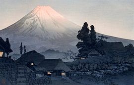 Mount Fuji From Mizukubo . Japanese vintage art. Ukiyo-e by Dina Dankers