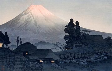 De berg Fuji van Mizukubo. Japanse vintage kunst. Ukiyo-e van Dina Dankers
