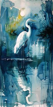 Heron in the Twilight by ByNoukk
