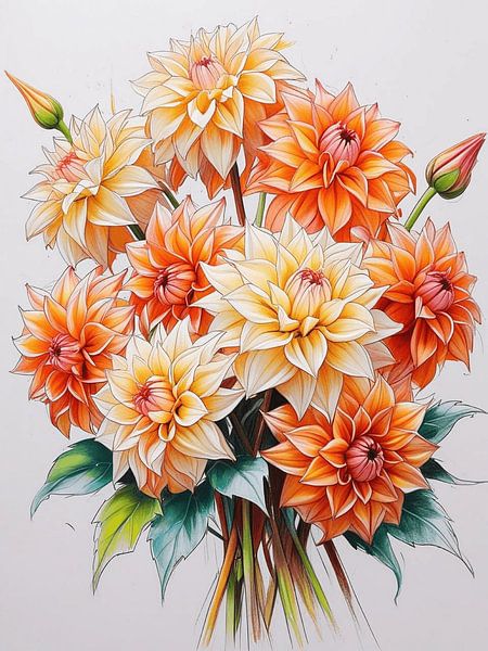 Éclat du dahlia d'automne par Artistic
