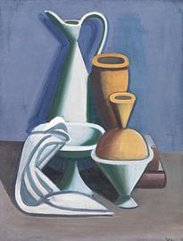 Still Life with Water Jug, Towel and Jars, Vilhelm Lundstrøm