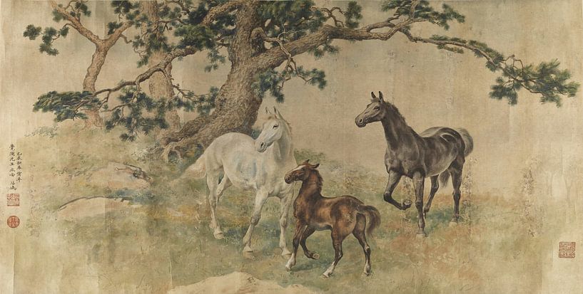 Xu Beihong, Three Horses, 1919 by Atelier Liesjes
