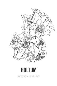 Holtum (Limburg) | Landkaart | Zwart-wit van Rezona