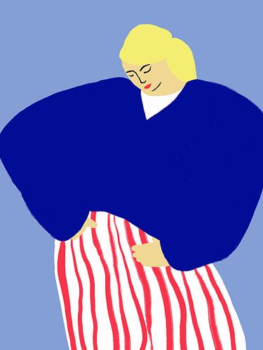 Die blonde Holländerin mit der gestreiften Hose von The Art Kroep