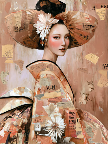 Geisha-Stil – Papiercollage