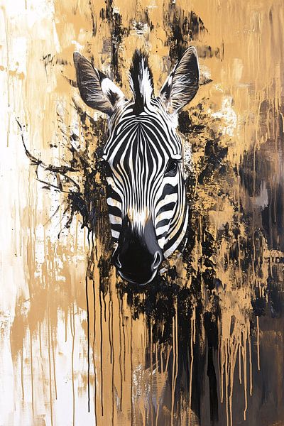 Zebra mit abstraktem Hintergrund von Imperial Art House