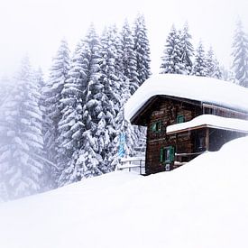 Berghut in de sneeuw van Paul Schoor