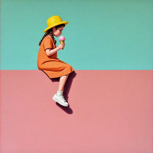 Le bonheur de l'été : La fille à la crème glacée sur Jan Keteleer