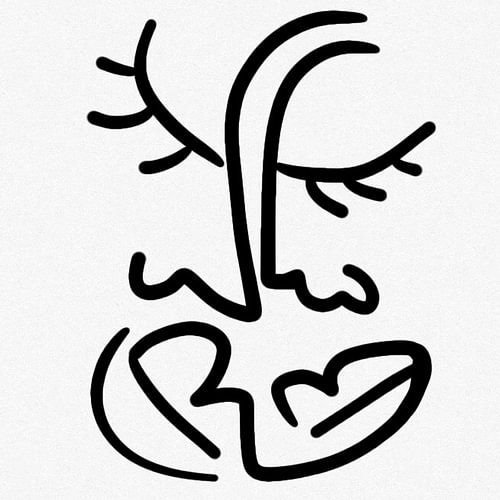 Le baiser, dessin au trait