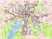 Kaart van Neubrandenburg in de stijl 'Soothing Spring' van Maporia thumbnail