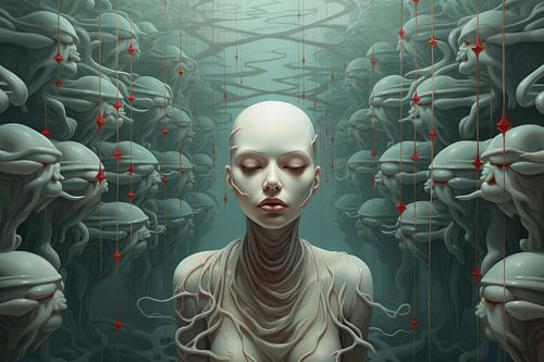 Landscape surreal abstract and bizarre with alien life