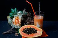 Orangen-Papaya-Limetten-Smoothie mit Joghurt. von Babetts Bildergalerie Miniaturansicht