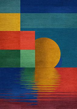 Geometric abstraction - Sun over the water by Niklas Maximilian
