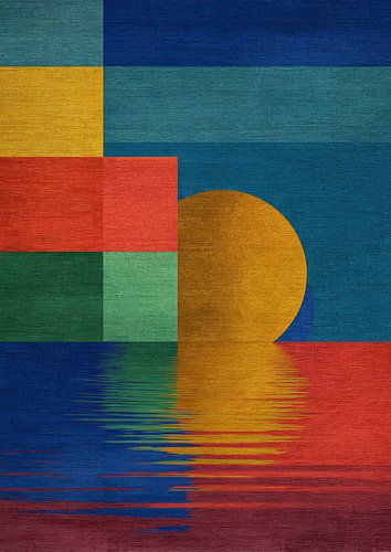 Geometric abstraction - Sun over the water by Niklas Maximilian