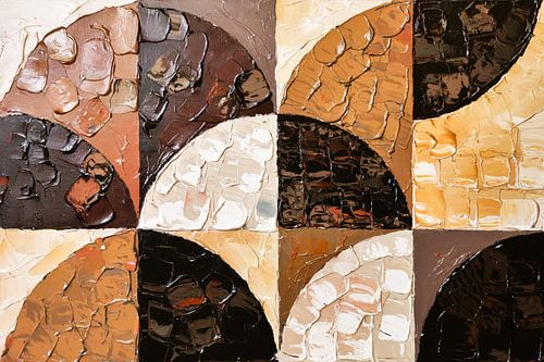 Abstract kunstwerk met aardetinten