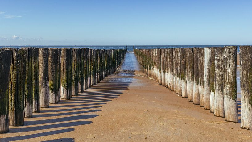 Schöner Wellenbrecher an der Küste von Zeeland von Marcel van Oene