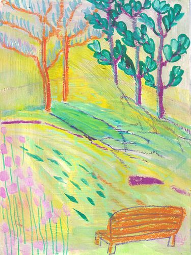 Bright Hillside Garden