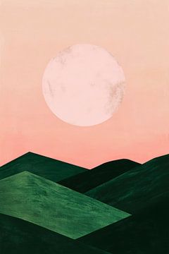 Gentle hills under silver moon essence by Poster Art Shop