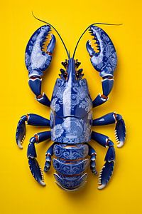 Lobster Luxe - blauer Hummer auf gelb