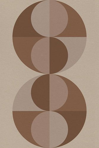 Art géométrique abstrait moderne de style rétro en brun et beige No 11