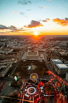 Berlin at sunset from the TV Tower by Leo Schindzielorz