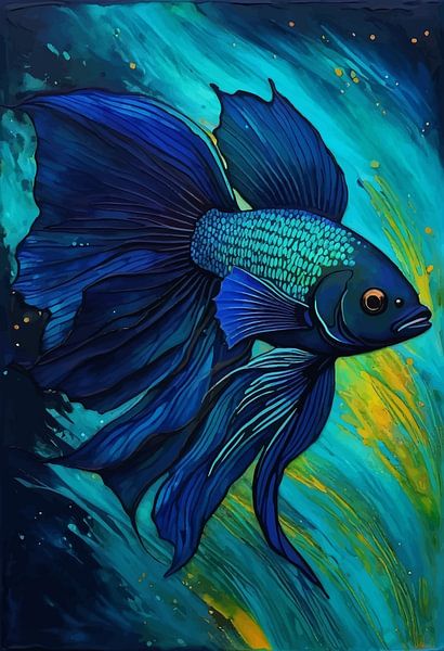Betta Vis - Blauw en Groen van MIROKKU