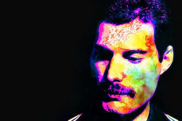Freddie Mercury Abstract Portret van Art By Dominic