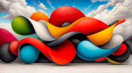 Symfonie van zwevende kleuren van Klaus Tesching - Art-AI