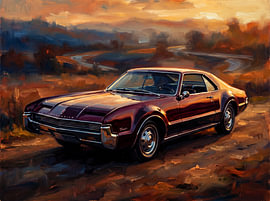 Oldsmobile Toronado at Autumn Sunset