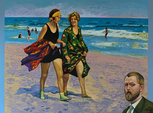 Edward Henry Potthast à la plage Peinture