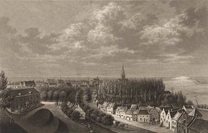 Willem Hendrik Hoogkamer, Vue de Nimègue depuis le Belvédère, 1832 sur Atelier Liesjes