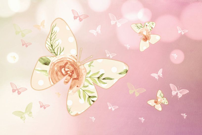 Schmetterlinge Rose Quartz par Dagmar Marina