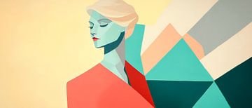 Geometric elegance in soft colours by Poster Art Shop