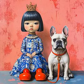 Princess and her French bulldog by Lauri Creates
