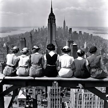 Frauen auf einem Wolkenkratzer von Gert-Jan Siesling