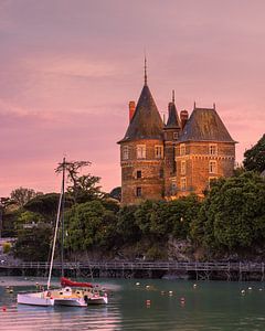 Coucher de soleil au château de Pornic, Loire-Atlantique, France