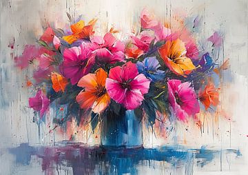 Modern Kleurrijk Bloemen | Ephemeral Bloom Spectacle van Kunst Kriebels