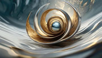 Tanzende Formen: Flüssiges Metall in einer Spirale von Gerry van Roosmalen