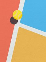 Minimal art vintage tennisbalveld